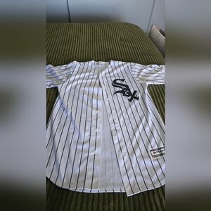 Majestic Black and White Pinstripe Jersey